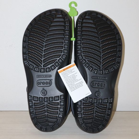 Crocs 10001-001 Men's Sz 13 Black Noir Classic Clogs - Picture 3 of 7
